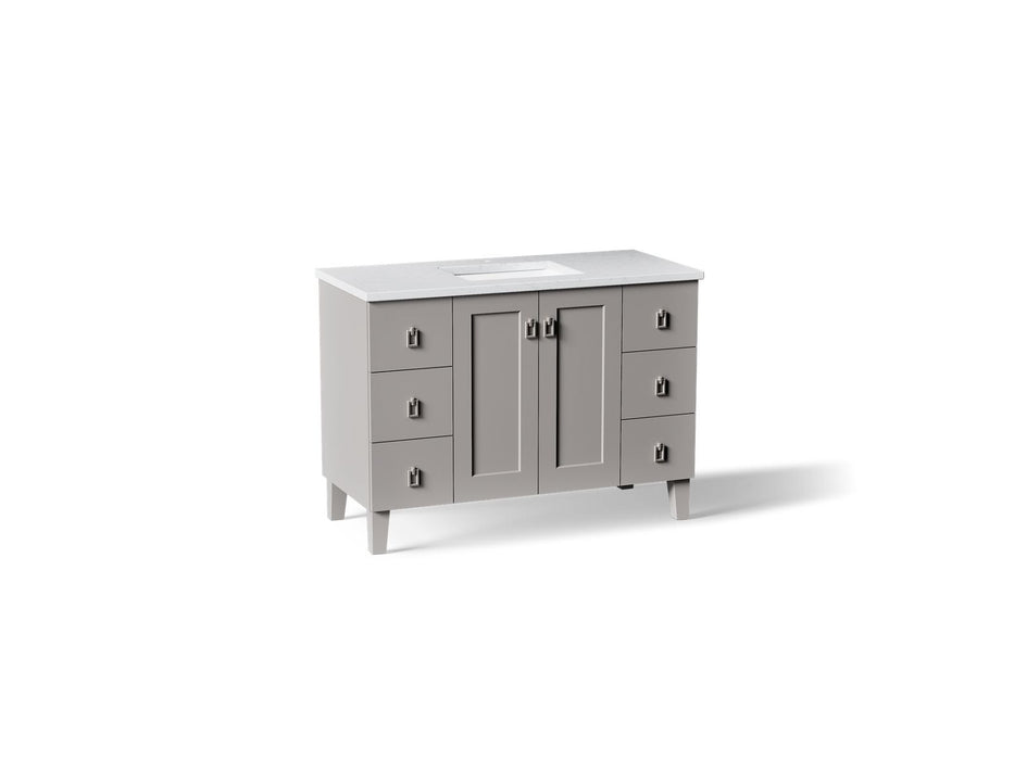 KOHLER K-CM99535-BD1 Poplin 48" bathroom vanity cabinet with sink and quartz top