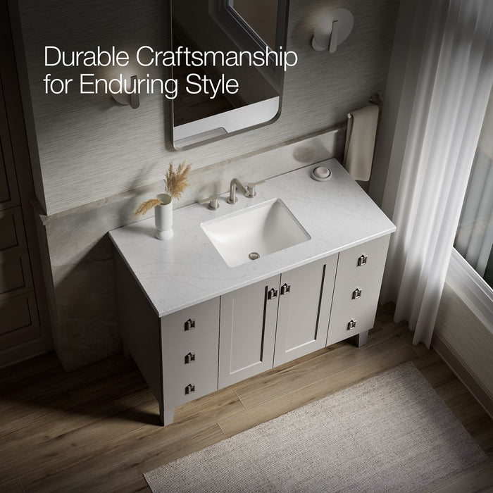 KOHLER K-CM99535-BD1 Poplin 48" bathroom vanity cabinet with sink and quartz top