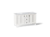 KOHLER K-CM99537-BD1 Poplin 60" bathroom vanity cabinet with sinks and quartz top
