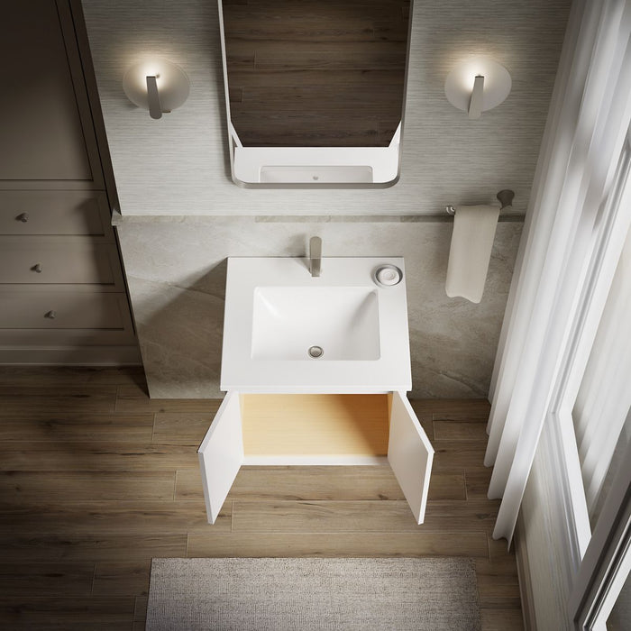 KOHLER K-CM99539-BD1 Jute 24" wall-hung bathroom vanity cabinet with sink and quartz top