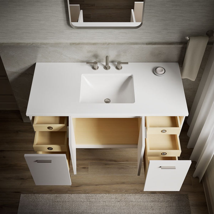 KOHLER K-CM99544-BD1 Jute 48" wall-hung bathroom vanity cabinet with sink and quartz top