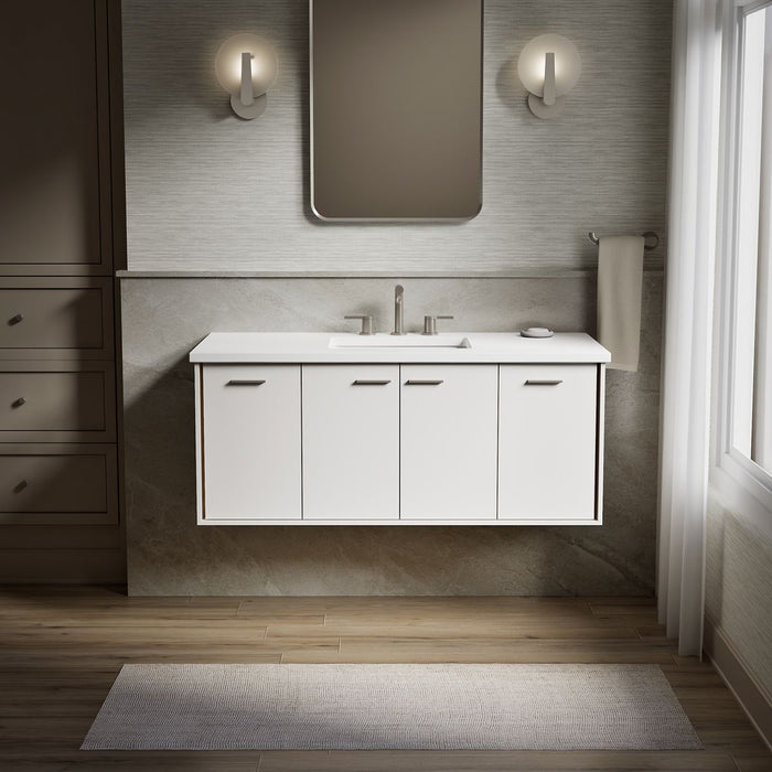 KOHLER K-CM99544-BD1 Jute 48" wall-hung bathroom vanity cabinet with sink and quartz top