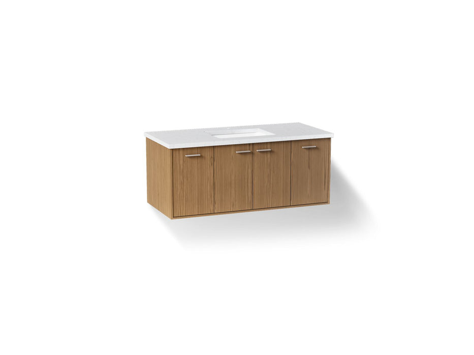 KOHLER K-CM99544-BD1 Jute 48" wall-hung bathroom vanity cabinet with sink and quartz top
