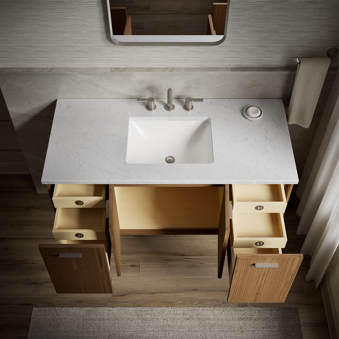 KOHLER K-CM99544-BD1 Jute 48" wall-hung bathroom vanity cabinet with sink and quartz top