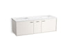 KOHLER K-CM99548-BD16 Jute 60" Wall-hung Bathroom Vanity Cabinet with Sinks and Quartz Top