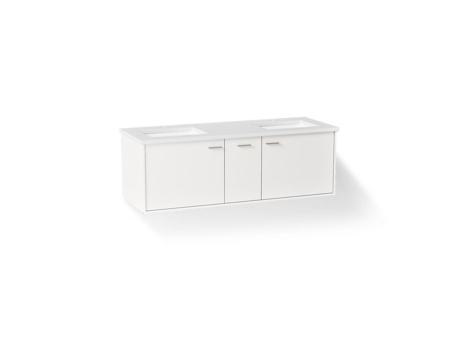 KOHLER K-CM99548-BD1 Jute 60" wall-hung bathroom vanity cabinet with sinks and quartz top