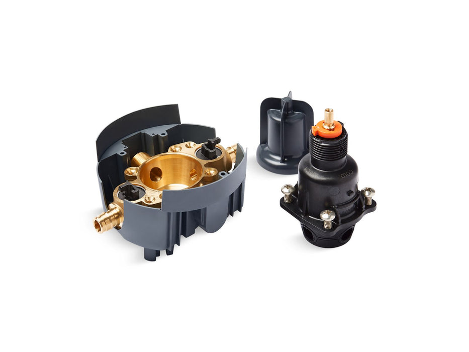 Kohler K-P8304-US Rite-Temp Valve body and pressure-balancing cartridge kit with service stops and PEX expansion connections, project pack