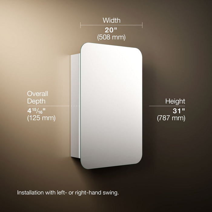 3/4 view of product with dimensions