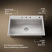 3/4 view of product with dimensions