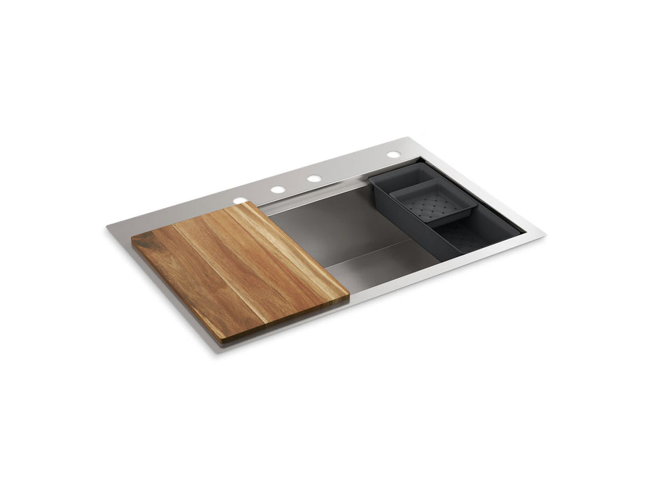 KOHLER K-RH23374-4PC Lyric Workstation 33" Top-/undermount Single-bowl Kitchen Sink