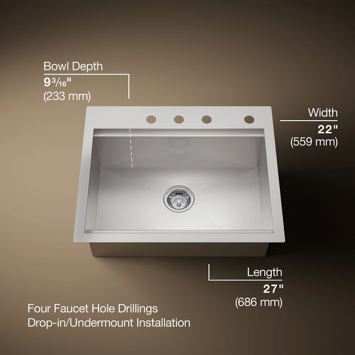 3/4 view of product with dimensions