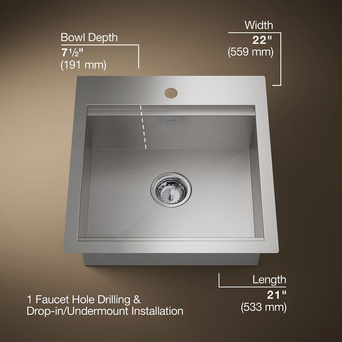3/4 view of product with dimensions