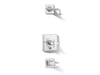 Kohler K-T13133-3AL Pinstripe Rite-Temp bath and shower trim kit with push-button diverter and cross handle, without showerhead