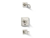 Kohler K-T13133-3AL Pinstripe Rite-Temp bath and shower trim kit with push-button diverter and cross handle, without showerhead