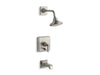 Kohler K-T13133-4A Pinstripe Rite-Temp bath and shower trim kit with push-button diverter and lever handle, 2.5 gpm