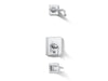 Kohler K-T13133-4AL Pinstripe Rite-Temp bath and shower trim kit with push-button diverter and lever handle, without showerhead