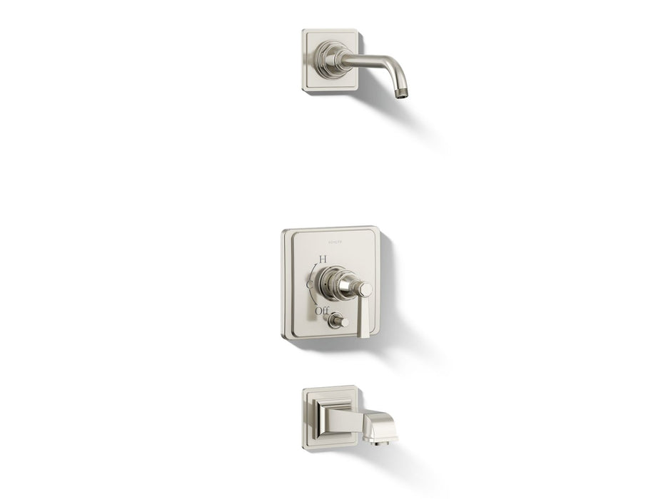Kohler K-T13133-4AL Pinstripe Rite-Temp bath and shower trim kit with push-button diverter and lever handle, without showerhead