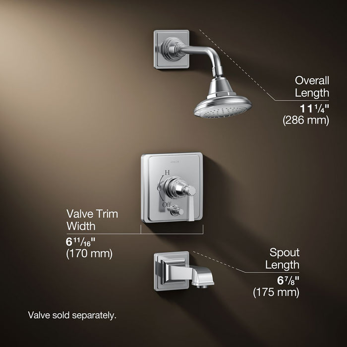 3/4 view of product with dimensions