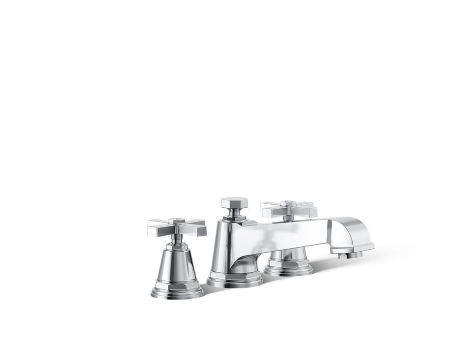 Kohler K-T13140-3A Pinstripe Deck-mount bath faucet trim with cross handles