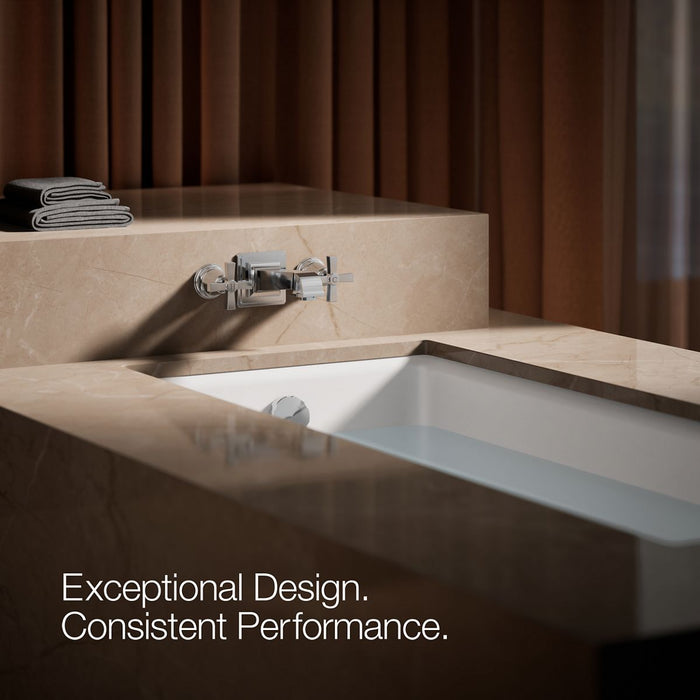 KOHLER K-T13141-3A Pinstripe Deck-mount bath faucet handle trim with Cross design