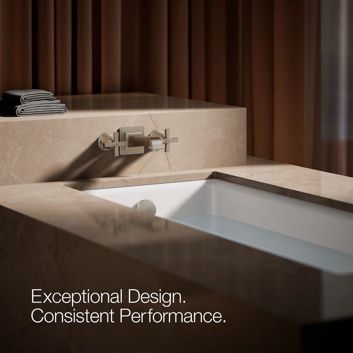 KOHLER K-T13141-3A Pinstripe Deck-mount bath faucet handle trim with Cross design