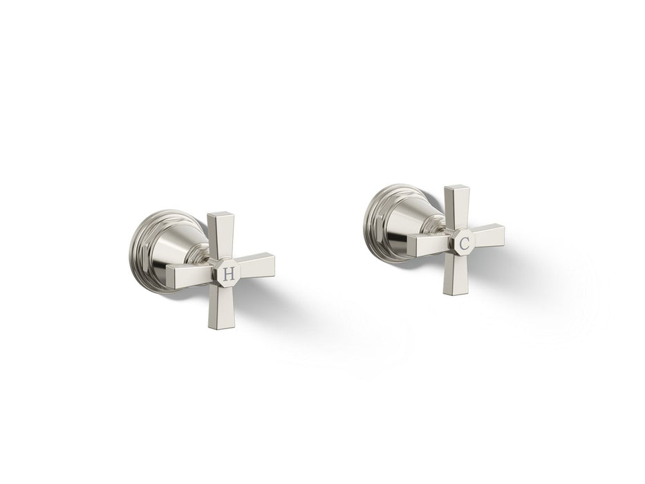 KOHLER K-T13141-3A Pinstripe Deck-mount bath faucet handle trim with Cross design
