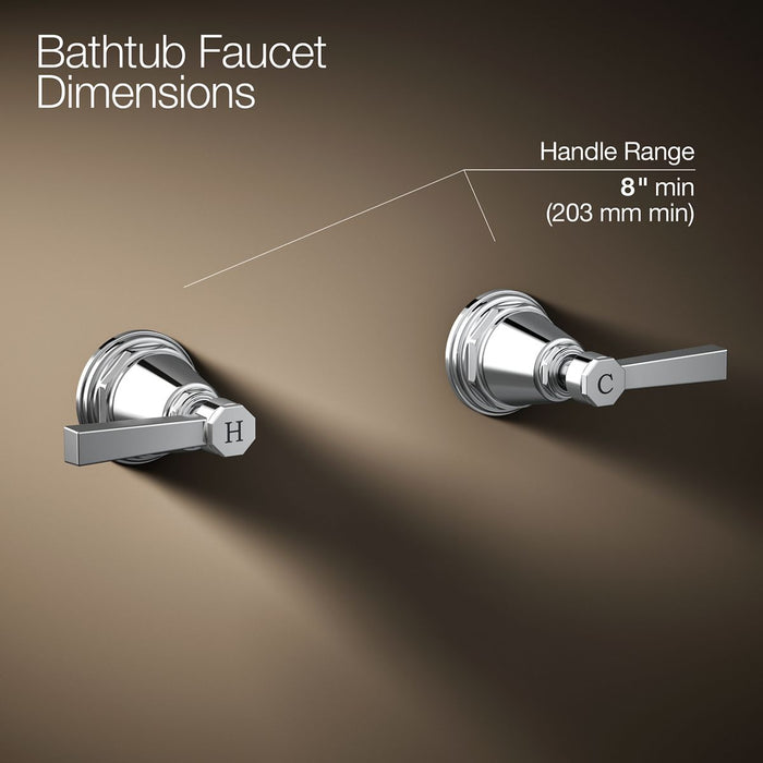 KOHLER K-T13141-4A Pinstripe Deck-mount bath faucet handle trim with Lever design