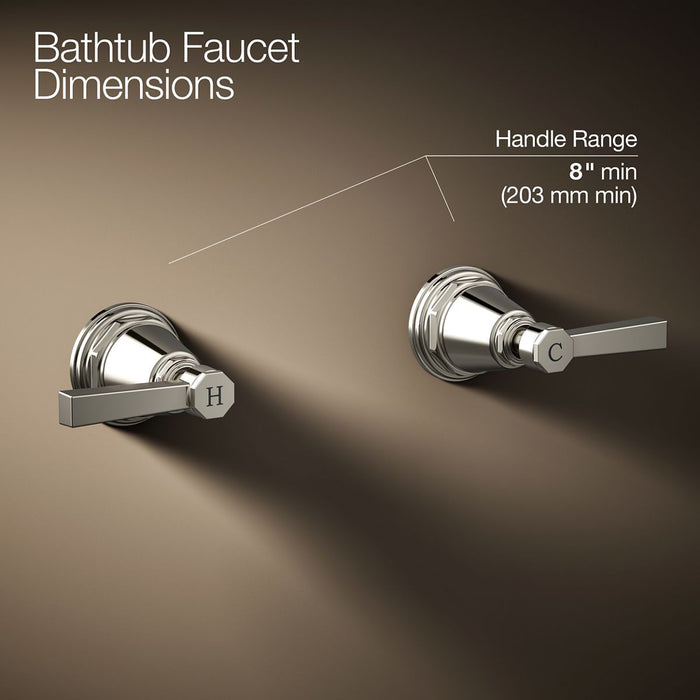 KOHLER K-T13141-4A Pinstripe Deck-mount bath faucet handle trim with Lever design