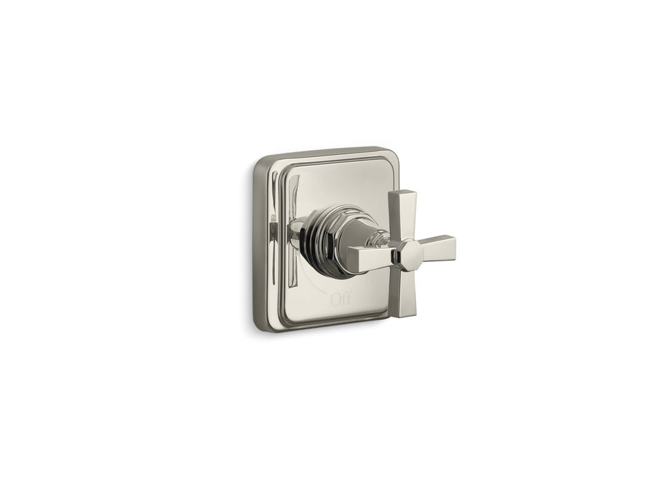 KOHLER K-T13174-3A Pinstripe MasterShower volume control valve trim with cross handle