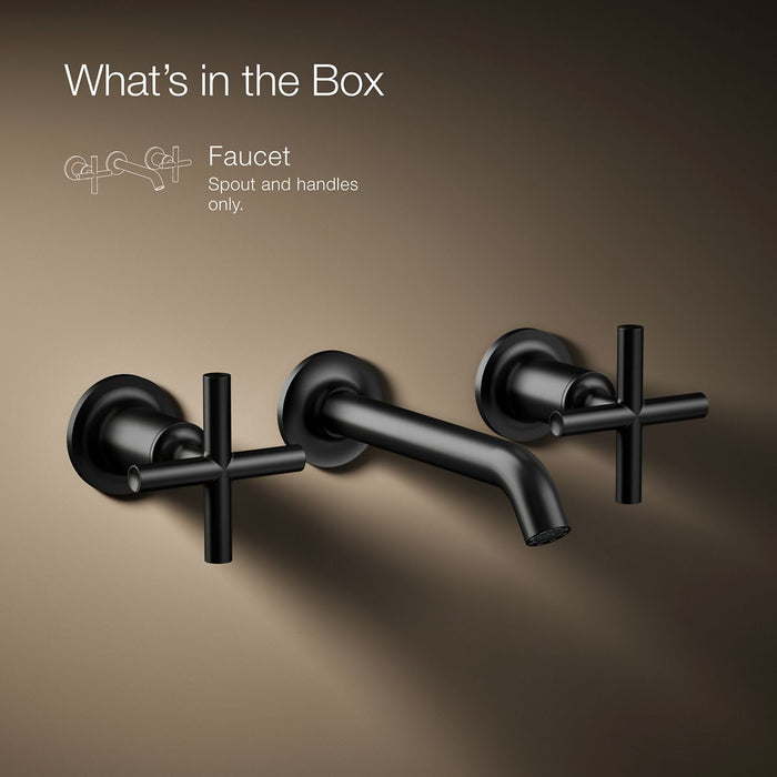 KOHLER K-T14413-3 Purist Wall-mount bathroom sink faucet trim with Cross handles, 1.2 gpm