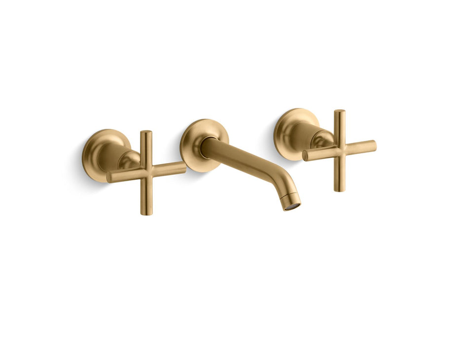 KOHLER K-T14413-3 Purist Wall-mount bathroom sink faucet trim with Cross handles, 1.2 gpm