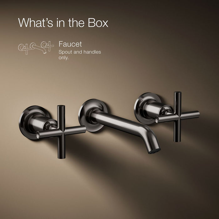 KOHLER K-T14413-3 Purist Wall-mount bathroom sink faucet trim with Cross handles, 1.2 gpm