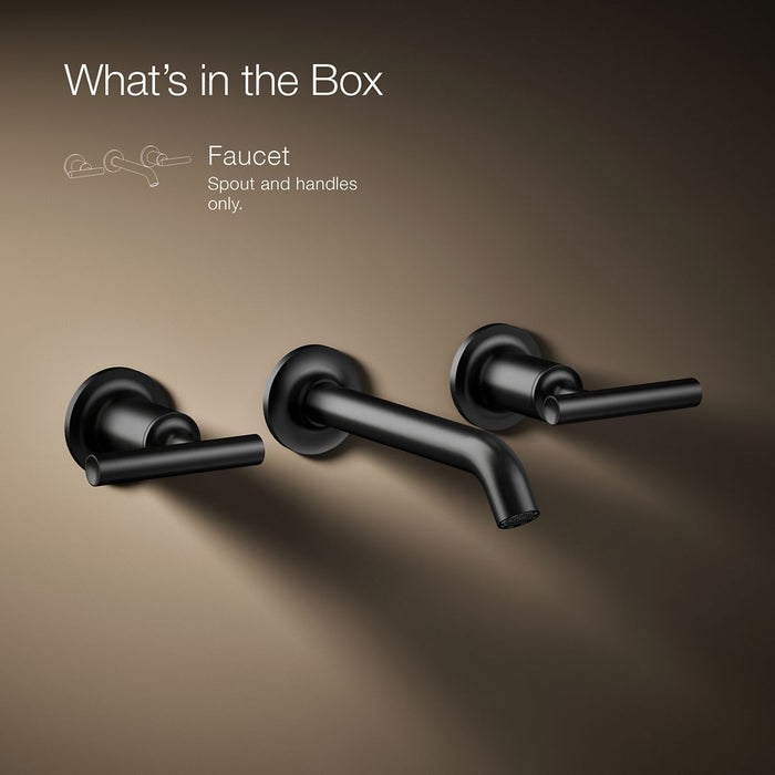 KOHLER K-T14413-4 Purist Wall-mount bathroom sink faucet trim with Lever handles, 1.2 gpm