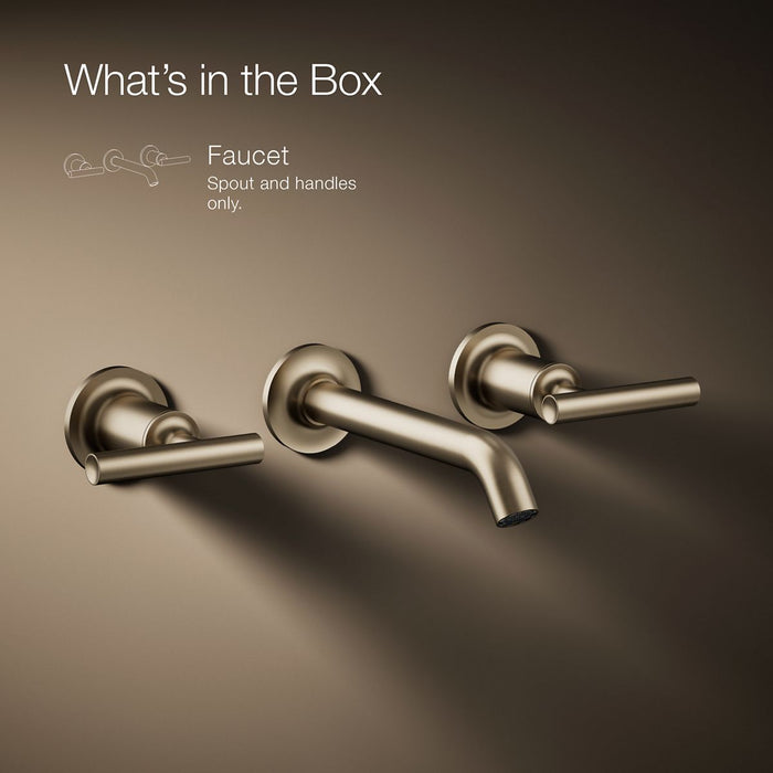 Kohler K-T14413-4 Purist Wall-mount bathroom sink faucet trim with Lever handles, 1.2 gpm