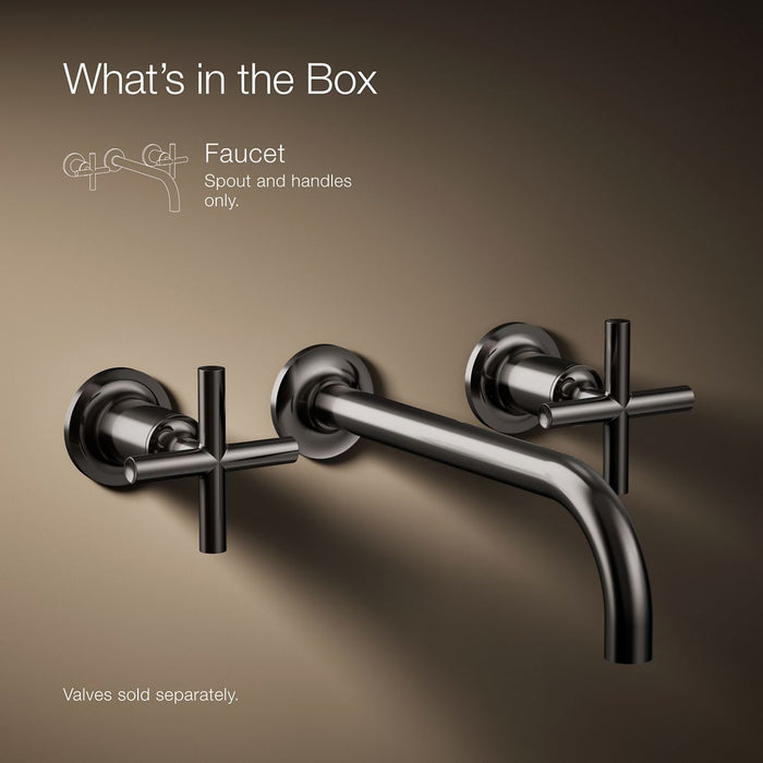 KOHLER K-T14414-3 Purist Wall-mount bathroom sink faucet trim with Cross handles, 1.2 gpm