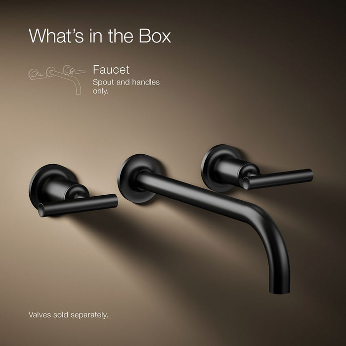 KOHLER K-T14414-4 Purist Wall-mount bathroom sink faucet trim with Lever handles, 1.2 gpm