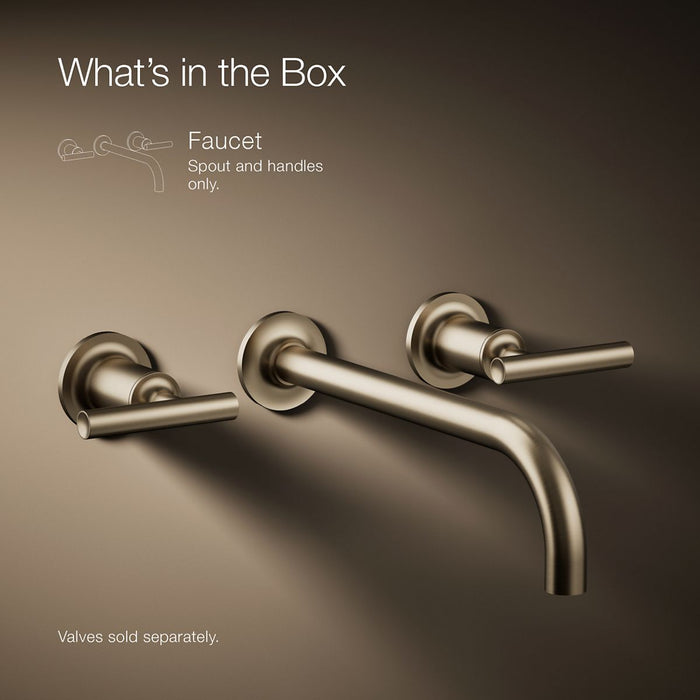 KOHLER K-T14414-4 Purist Wall-mount bathroom sink faucet trim with Lever handles, 1.2 gpm