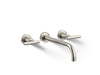 Kohler K-T14414-4 Purist Wall-mount bathroom sink faucet trim with Lever handles, 1.2 gpm