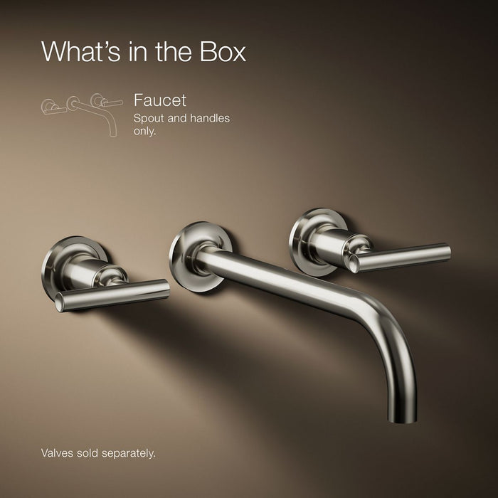 KOHLER K-T14414-4 Purist Wall-mount bathroom sink faucet trim with Lever handles, 1.2 gpm