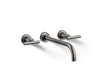 Kohler K-T14414-4 Purist Wall-mount bathroom sink faucet trim with Lever handles, 1.2 gpm