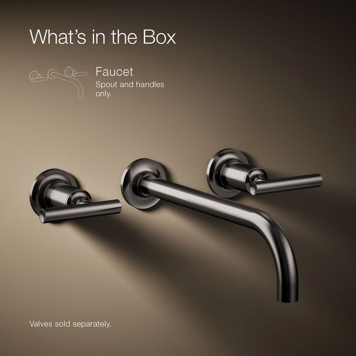 Kohler K-T14414-4 Purist Wall-mount bathroom sink faucet trim with Lever handles, 1.2 gpm