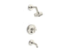 KOHLER K-T14420-3 Purist Rite-Temp bath and shower trim kit with push-button diverter and cross handle, 2.5 gpm, vibrant...