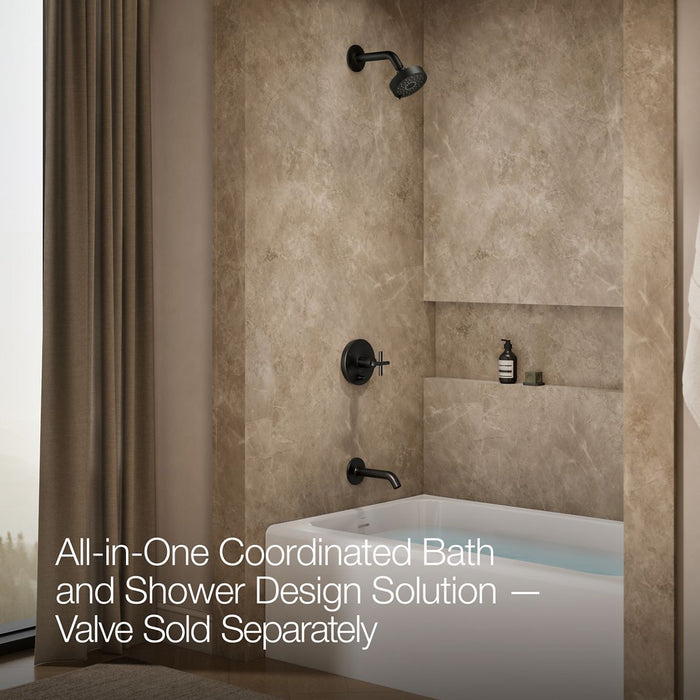 KOHLER K-T14420-3L Purist Rite-Temp bath and shower trim kit with push-button diverter and cross handle, without showerhead