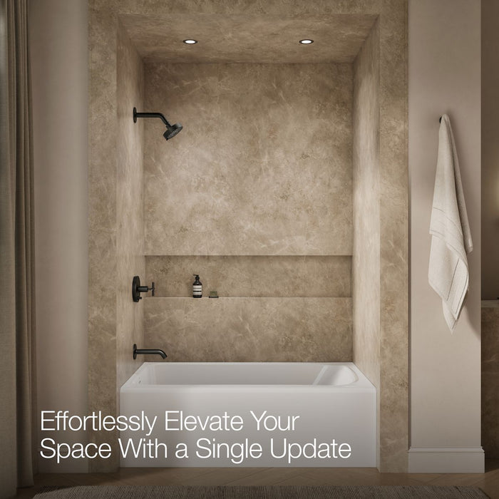 KOHLER K-T14420-3L Purist Rite-Temp bath and shower trim kit with push-button diverter and cross handle, without showerhead