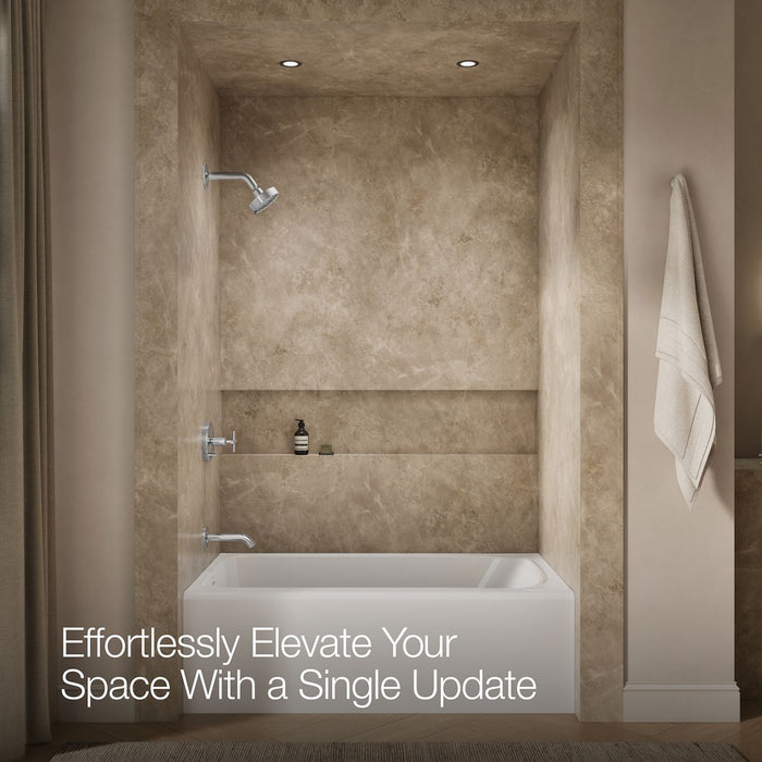 KOHLER K-T14420-3L Purist Rite-Temp bath and shower trim kit with push-button diverter and cross handle, without showerhead
