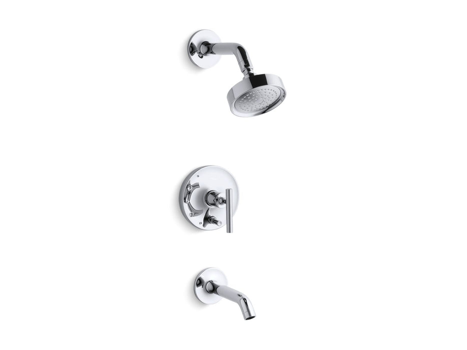 Kohler K-T14420-4 Purist Rite-Temp bath and shower trim kit with push-button diverter and lever handle, 2.5 gpm