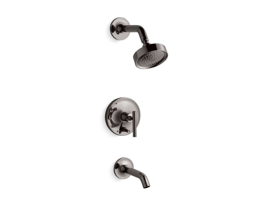Kohler K-T14420-4 Purist Rite-Temp bath and shower trim kit with push-button diverter and lever handle, 2.5 gpm