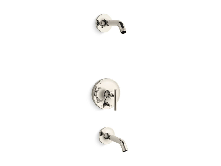 Kohler K-T14420-4L Purist Rite-Temp bath and shower trim kit with push-button diverter and lever handle, without showerhead