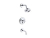 Kohler K-T14421-3 Purist Rite-Temp bath and shower trim kit with push-button diverter and cross handle, 2.5 gpm