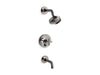 Kohler K-T14421-3 Purist Rite-Temp bath and shower trim kit with push-button diverter and cross handle, 2.5 gpm